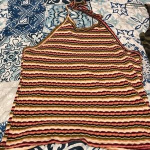 A striped tye up shirt